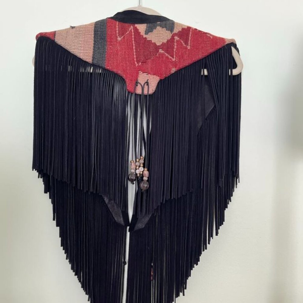 Vintage 1990s S.Hyde For Signature Rugs Of Dallas Wearable Art Suede Leather - Picture 16 of 16